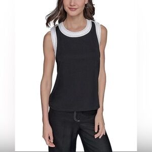 🆕 Karl Lagerfeld Crew Neck Button Tank